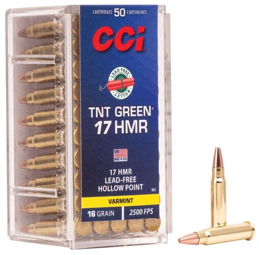 CCI -  Varmint Ammo - 17 HMR TNT® green Lead-Free HP - 16gr - 50/Box