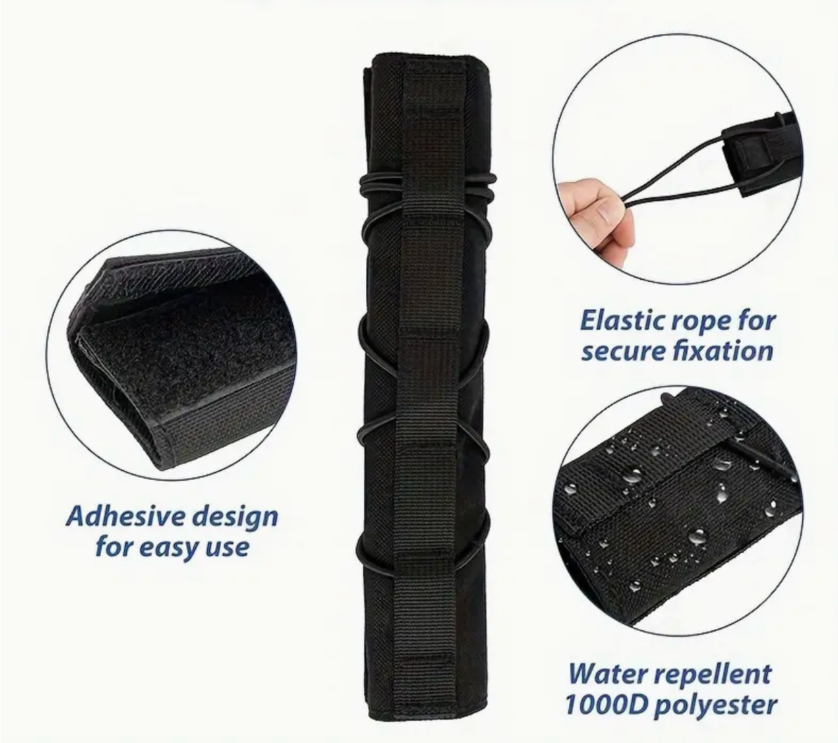 Ljuddämparskydd med Molle-system - Svart