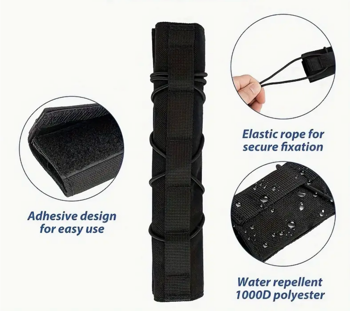 Ljuddämparskydd med Molle-system - Svart