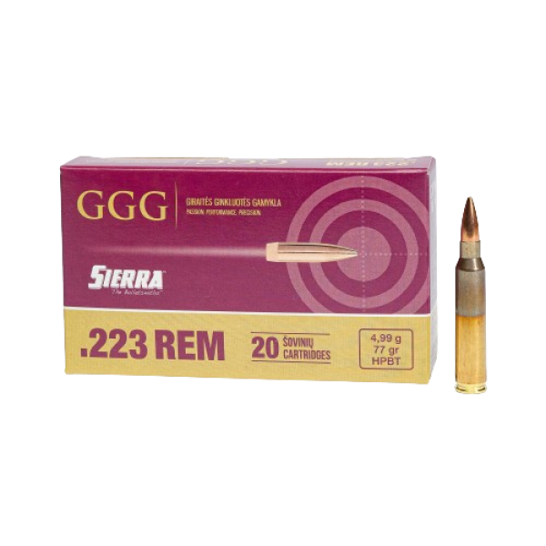 GGG - Ammo .223 Rem - 77gr - HPBT Sierra Matchking - 20/Box