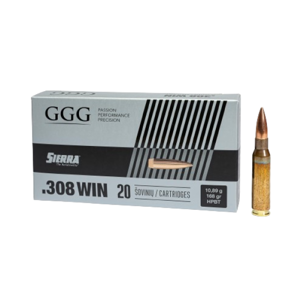GGG - Ammo .308 Win - 168gr - HPBT Sierra Matchking - 20/Box