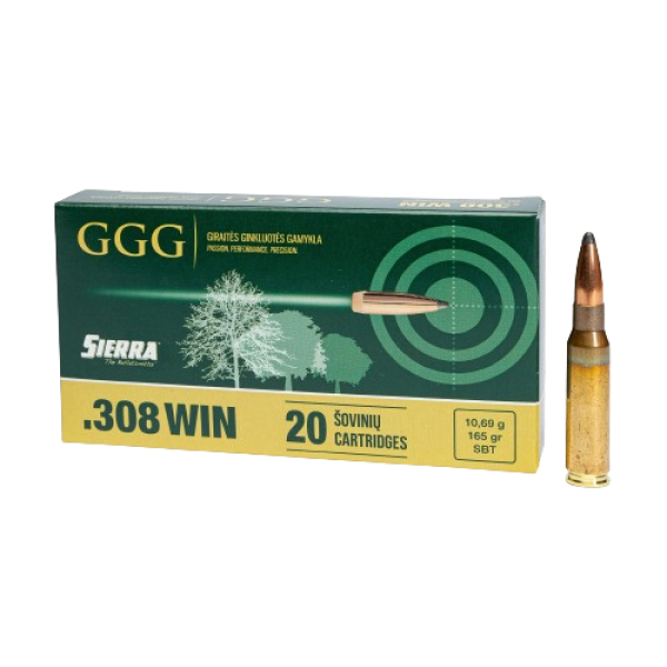 GGG - Ammo .308 Win - 165gr - HPBT Sierra Gameking - 20/Box