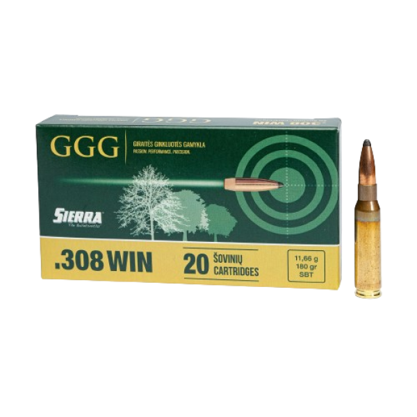 GGG - Ammo .308 Win - 180gr - HPBT Sierra Gameking - 20/Box