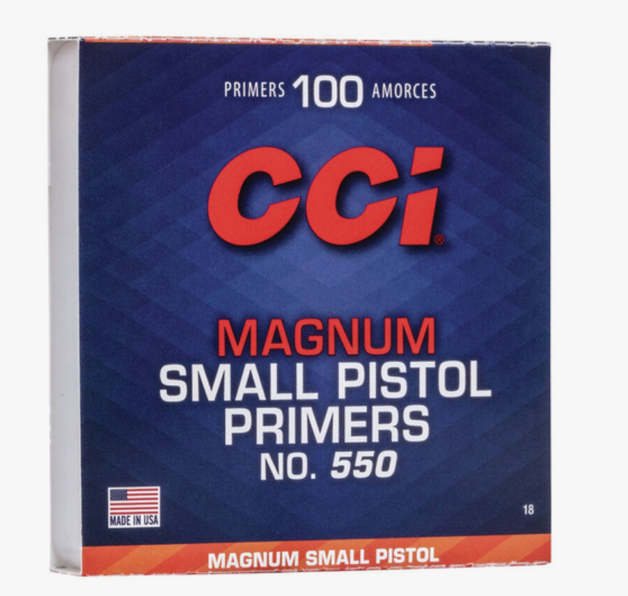 CCI Standard Magnum Small Pistol Primers #550 – magnumtändhattar för pistol