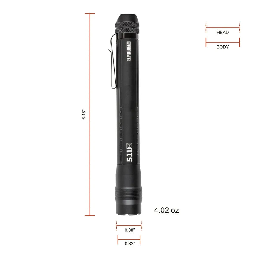 5.11 - Rapid PL 2AA Flashlight - Black (019)