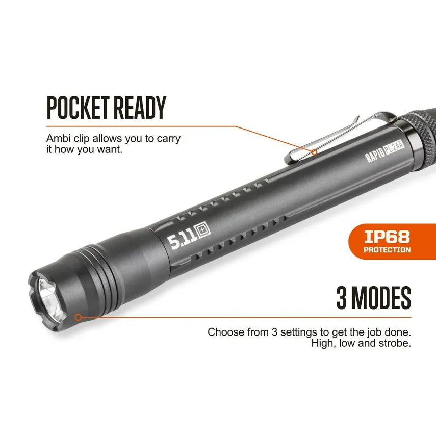 5.11 - Rapid PL 2AA Flashlight - Black (019)
