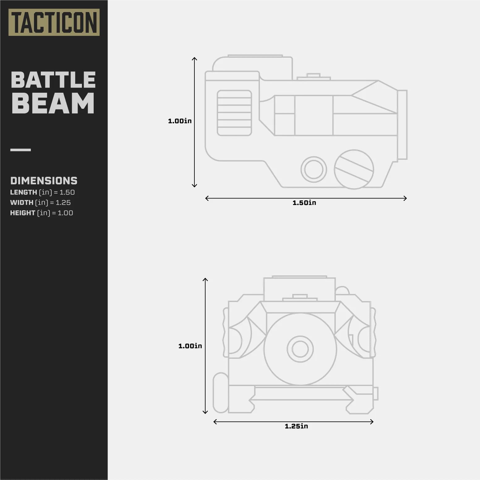 Tacticon - BattleBeam V1 Laser Sight | Pistol & Rifle - Blue