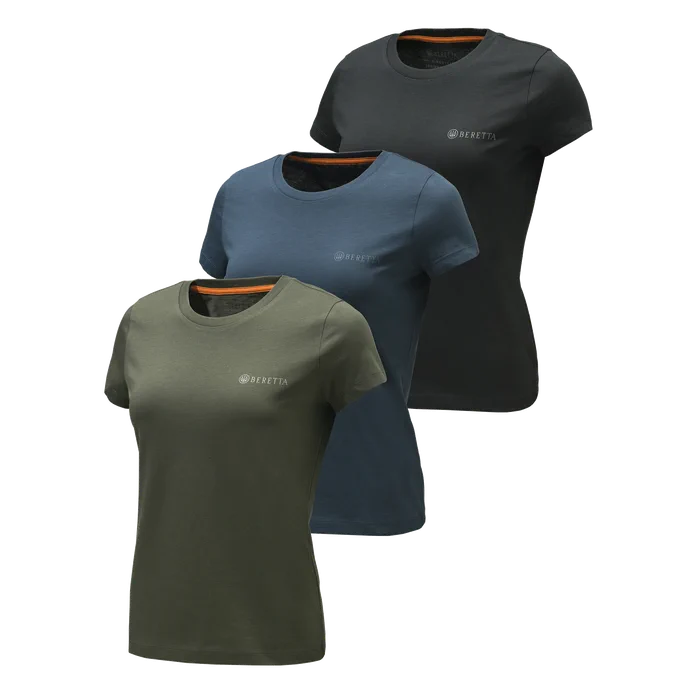 Beretta - Set of 3 Woman's T-shirts - Moss, Blue Eclipse, Black