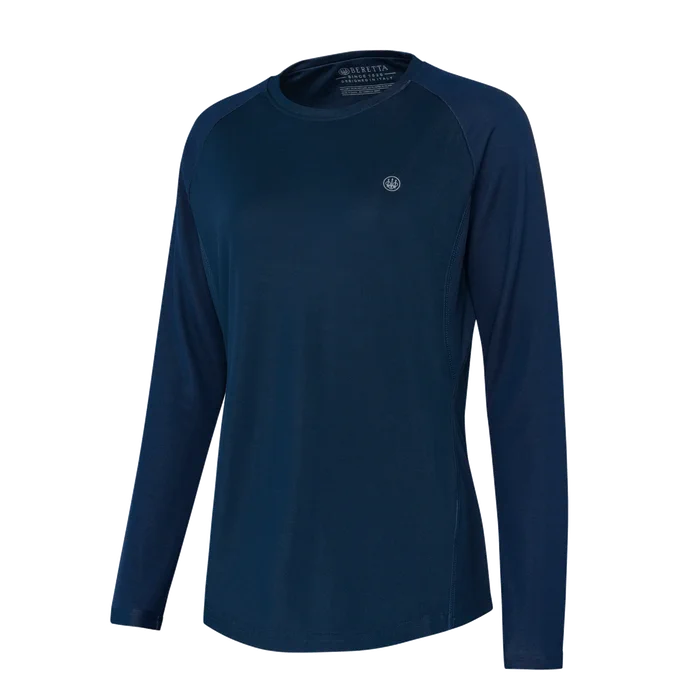 Beretta - Ciel Tech Woman's T-Shirt Long Sleeves - Blue Total Eclipse