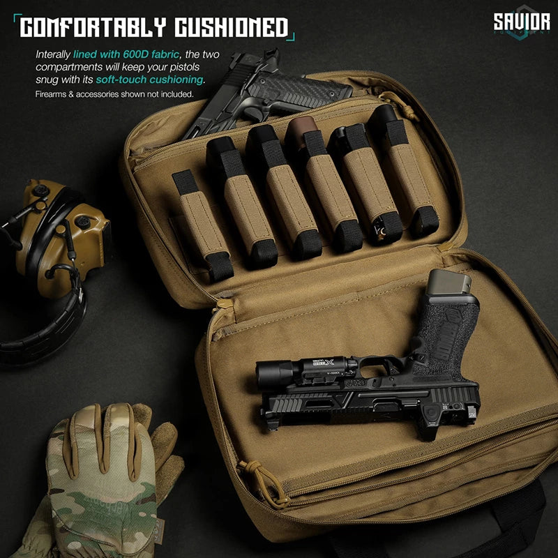 Savior Equipment - Specialist Double Pistol Case - Brun