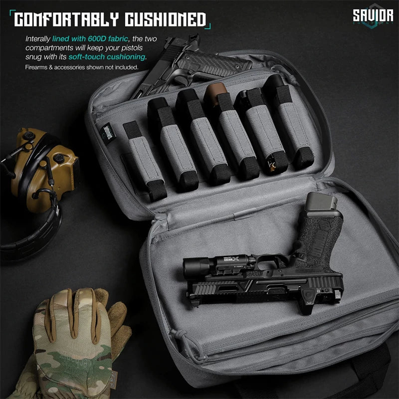 Savior Equipment - Specialist Double Pistol Case - Grå