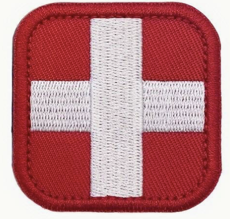 Första Hjälpen - EMS - EMT - MED - Röd/Vit -Patch