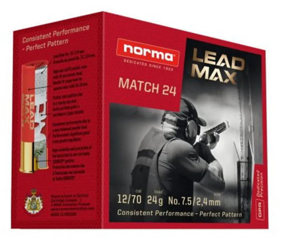 Norma - Lead Max Match - 12/70 - 24gr - US 7,5 - 25/ask