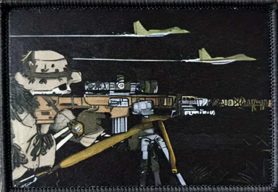 Taktisk Prickskytte Dödskalle - Svart/FDE - Patch