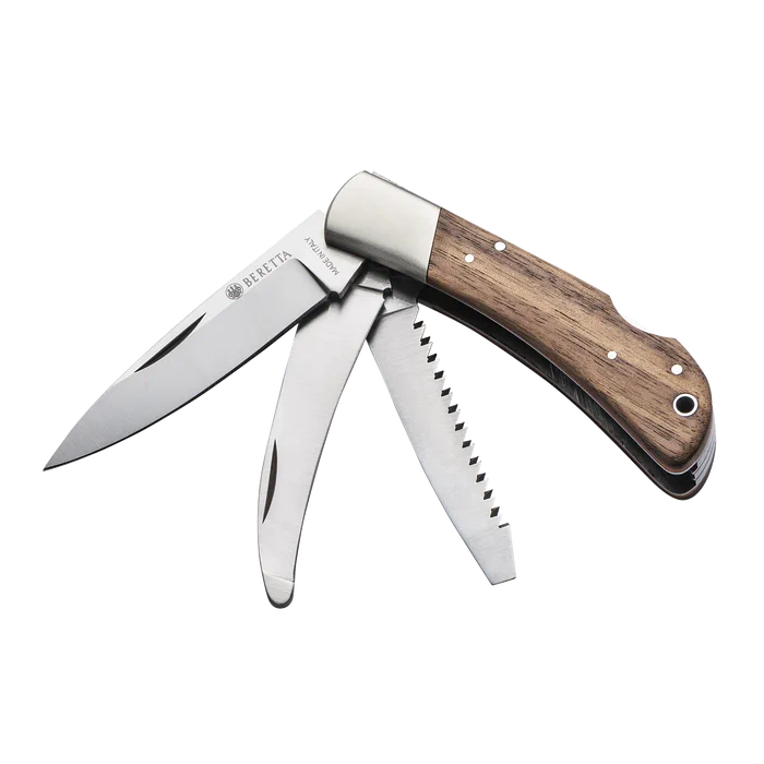 Beretta - Duiker Three Blade Knife - Brown & Orange