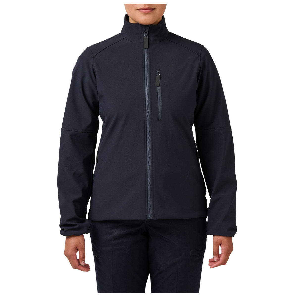 5.11 Women's Duty Softshell Jacket i Dark Navy, damjacka med fickor med dragkedja och stretchpaneler