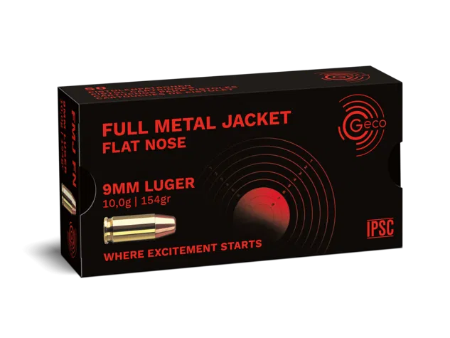 Geco - 9 mm Luger - 154 gr - FMJ Flat Nose - 50 st/ask