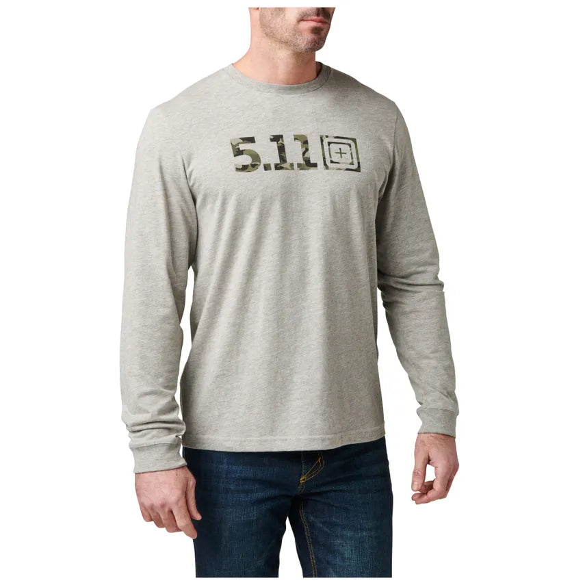 5.11 - Camo Logo Fill Long Sleeve Tee - Heather Gray (016)