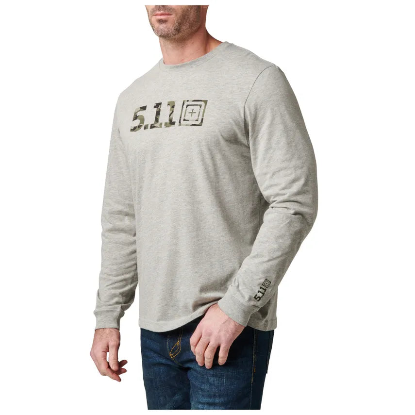 5.11 - Camo Logo Fill Long Sleeve Tee - Heather Gray (016)