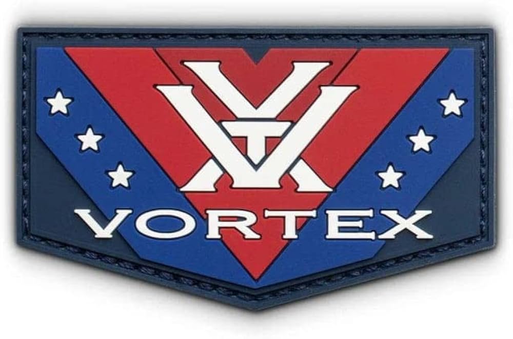 Vortex Stars Patch – kardborrepatch med stjärndesign och Vortex-logotyp