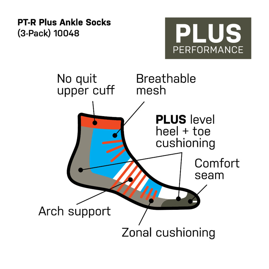 5.11 - PT-R plus ankle socks (3-Pack) - Black (019)