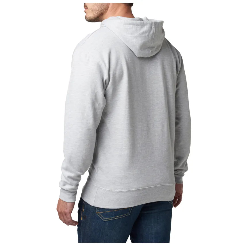 5.11 Scope Hoodie – gråmelerad hoodie med "Always Be Ready"-tryck på ärmen