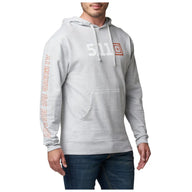 5.11 Scope Hoodie – gråmelerad hoodie med "Always Be Ready"-tryck på ärmen