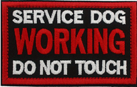 Service dog Working - Do  not touch  - Svart/Röd - Patch