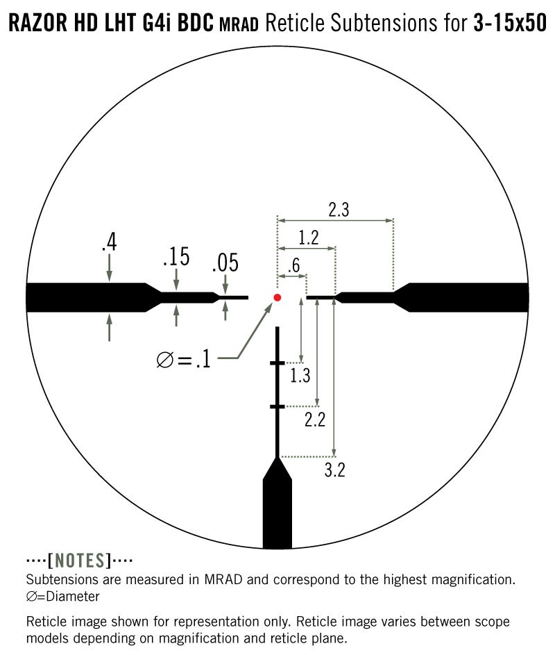 Vortex - Razor HD LHT - 3-15x50, riktm. G4i belyst - MRAD