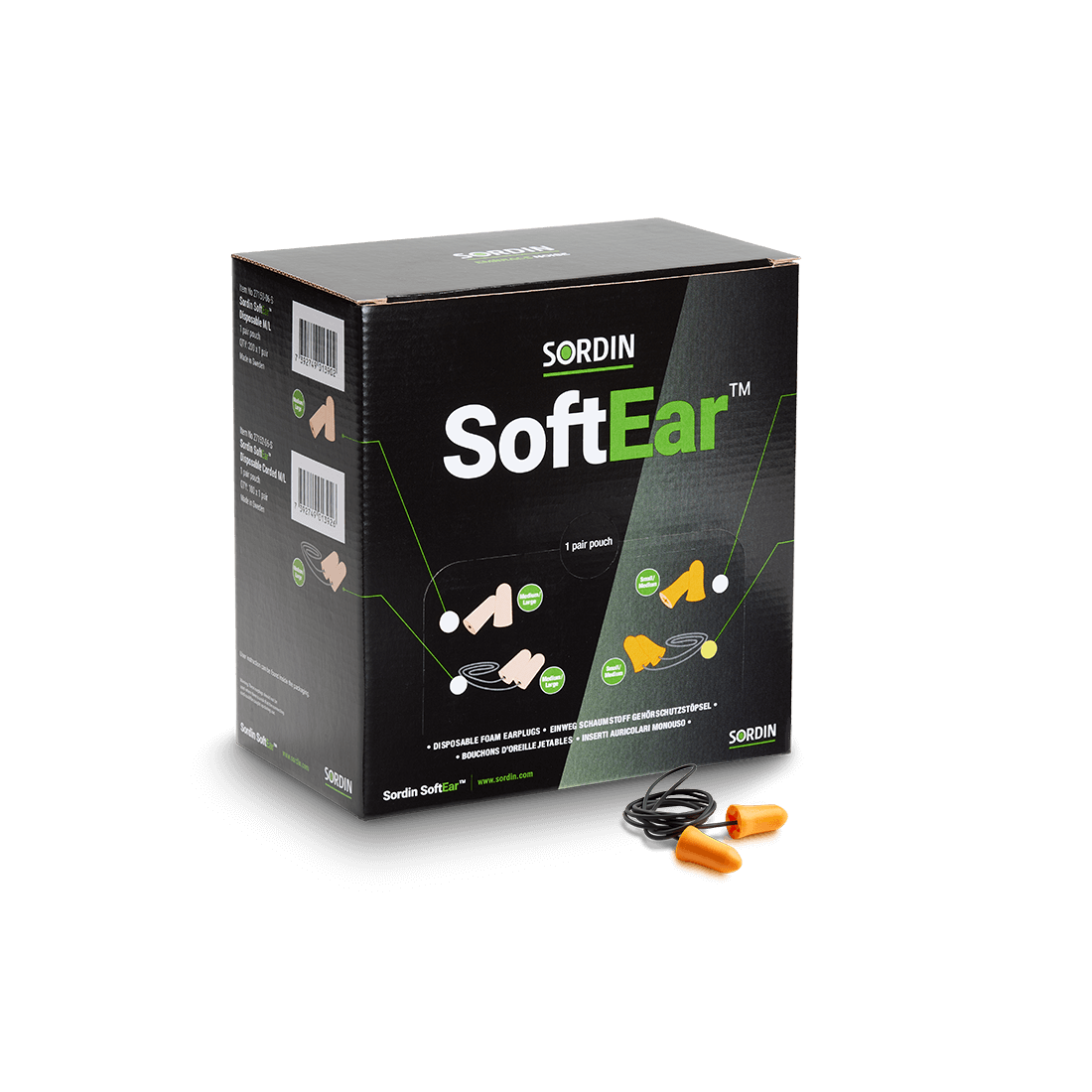 Sordin - SoftEar Disposable Cord Peach (M/L) 100x1p