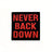 Never back down - Svart/röd - Patch - PVC