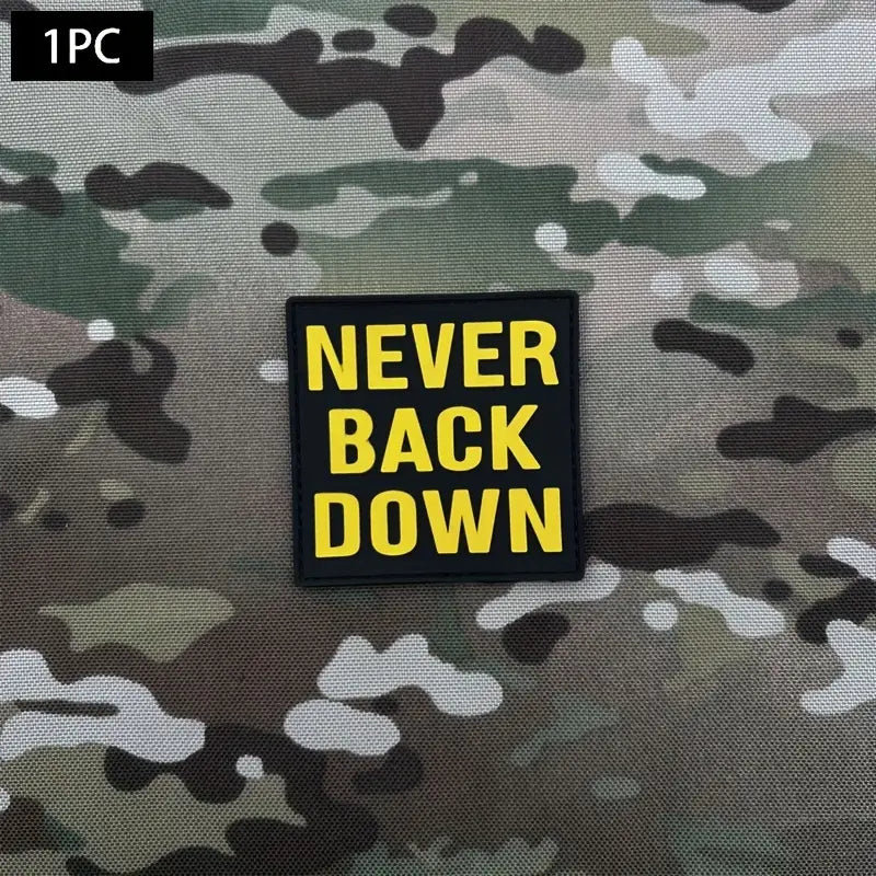 Never back down - Gul - Patch - PVC