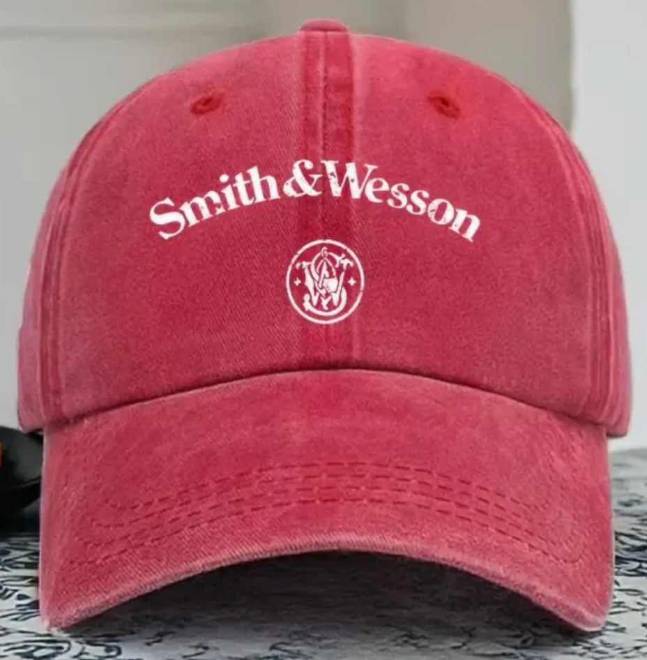 Smith & Wesson - Cap - Wine Red - White text - Stor logga