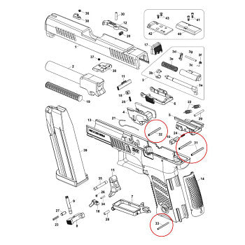 Eemann Tech - Pins set for CZ P-10