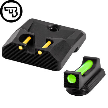 CZ - P-10 - Fast siktes set med fiberoptik - Original CZ - 1,5mm Grön - Gul