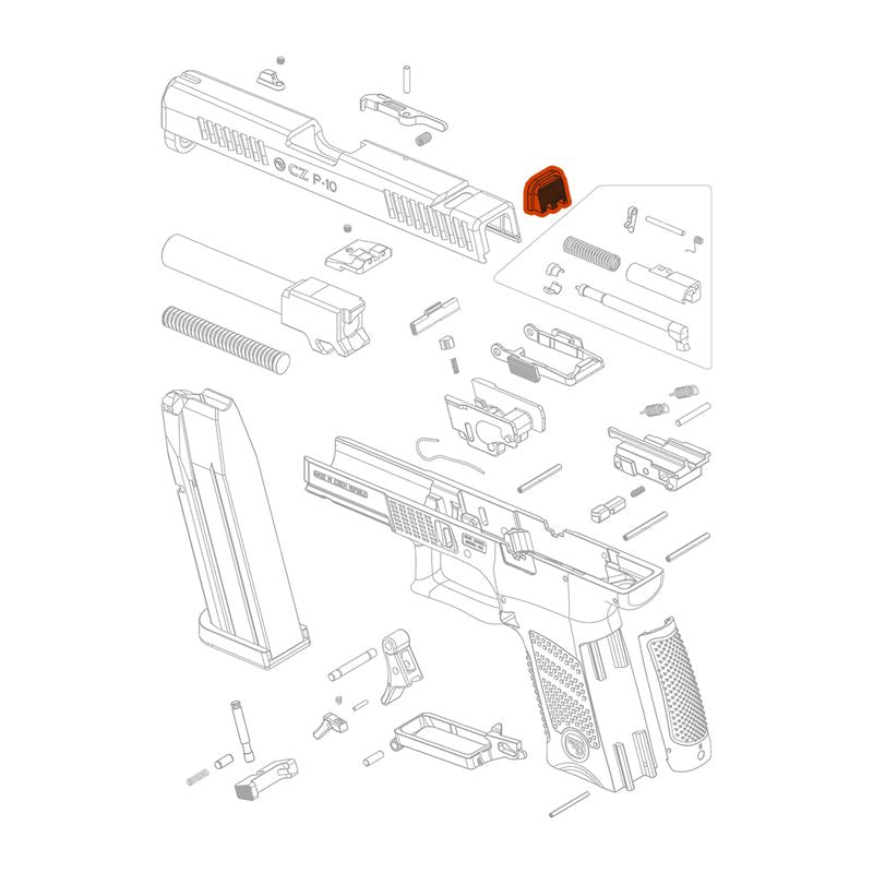 CZ - P-10 - Slide plug - Polymer - Svart