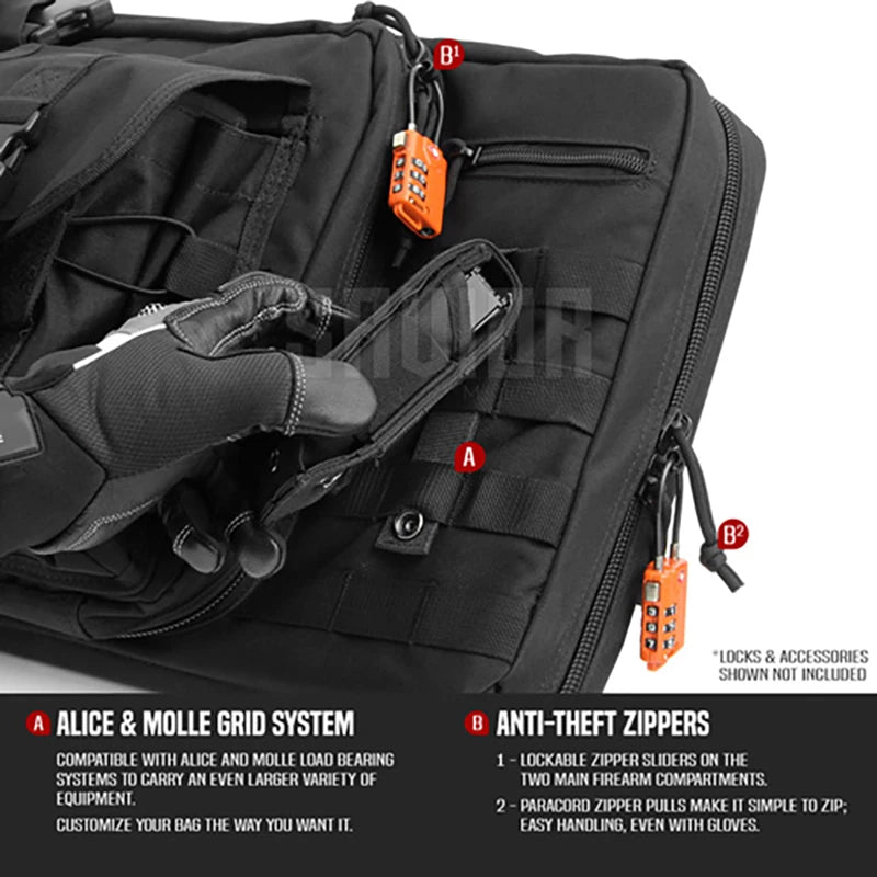 Savior Equipment - American Classic 36" Double Rifle Case - Svart