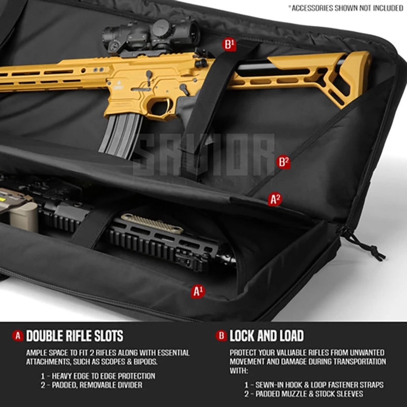 Savior Equipment - American Classic 36" Double Rifle Case - Svart