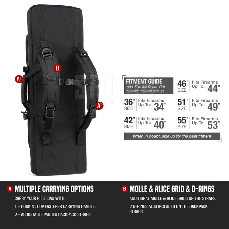 Savior Equipment - American Classic 36" Double Rifle Case - Svart