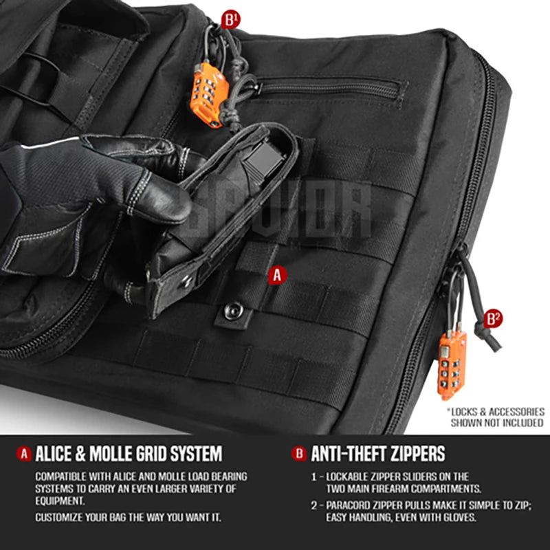 Savior Equipment - American Classic 42" Double Rifle Case - Svart