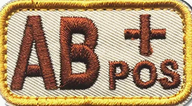 Blodgrupp - AB + Pos - Beige- Brun - Patch