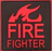 Fire fighter - PVC - Röd - Patch
