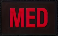 Med - Svart/Röd - PVC - Patch