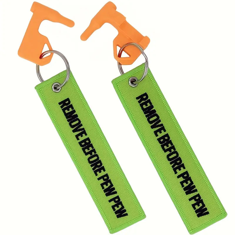 Safety flag - Säkerhetspropp - Remove before pew pew - Grön