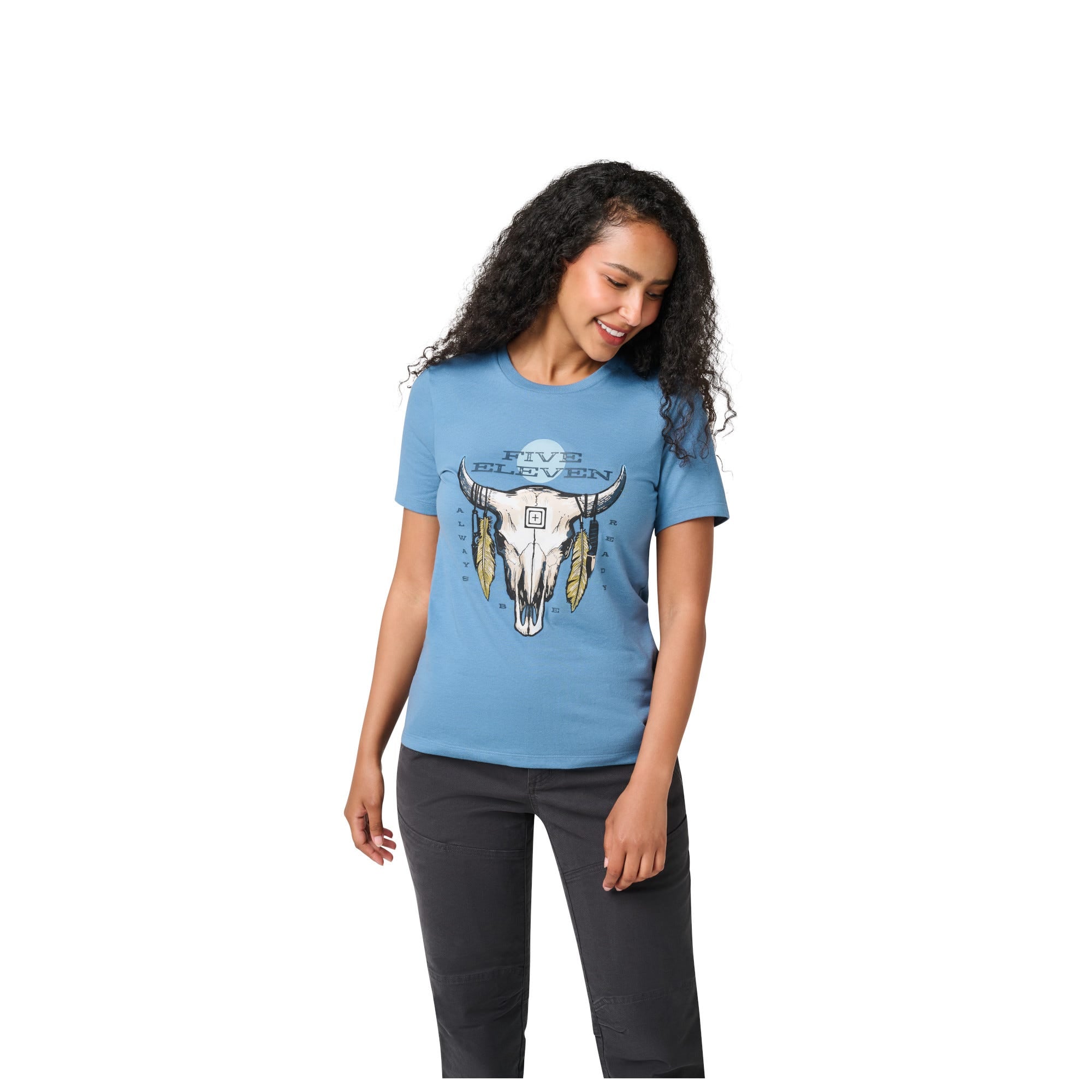 5.11 Women's Cattle Skull S/S Tee i Diplomat, kortärmad dam-T-shirt med cattle skull-motiv