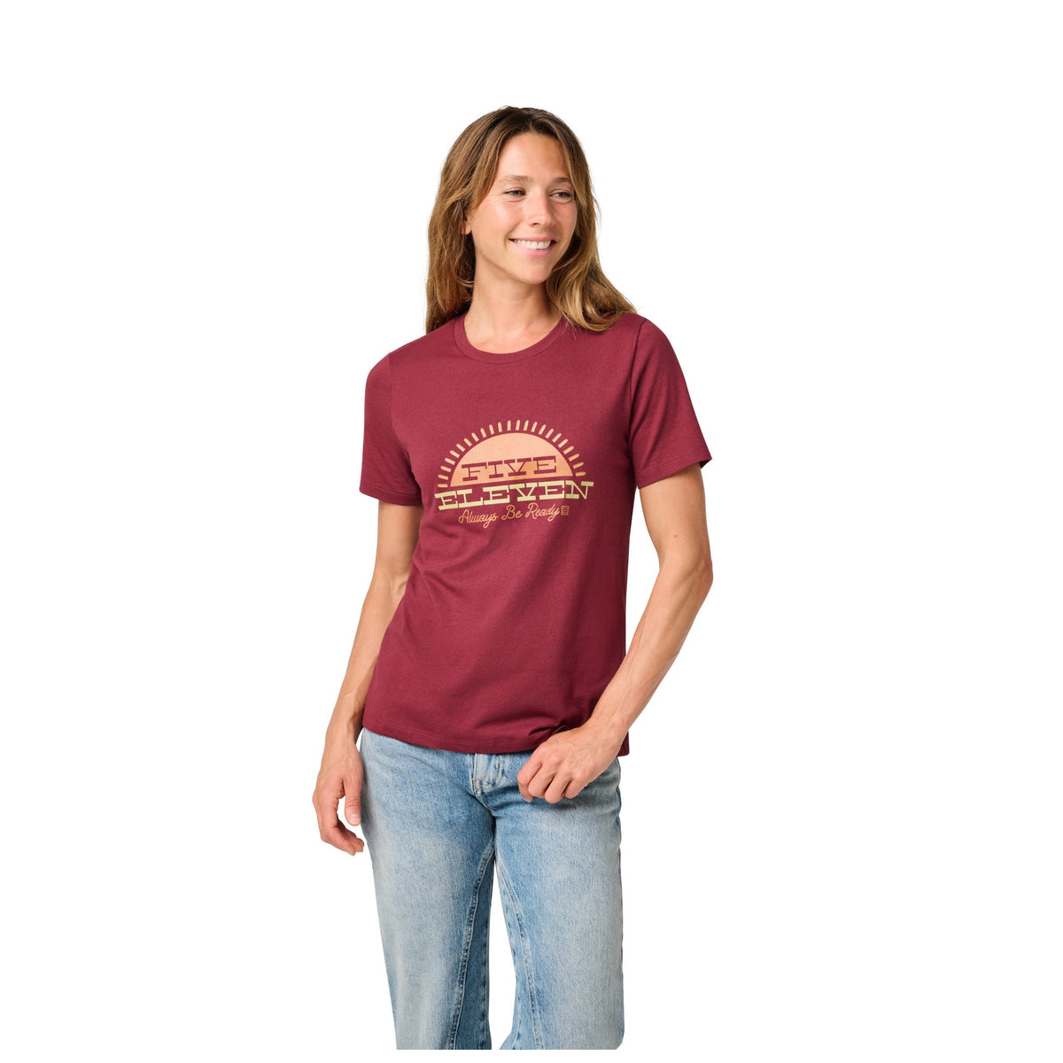 5.11 Women's Shooters Sunset kortärmad T-shirt i Burgundy
