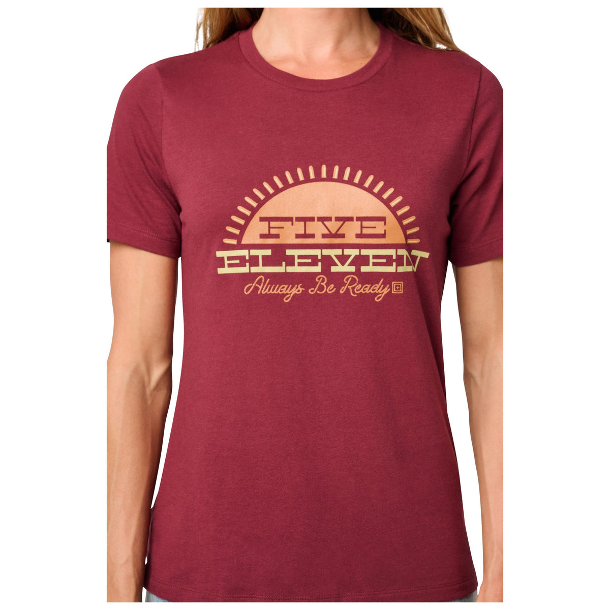 5.11 Women's Shooters Sunset kortärmad T-shirt i Burgundy