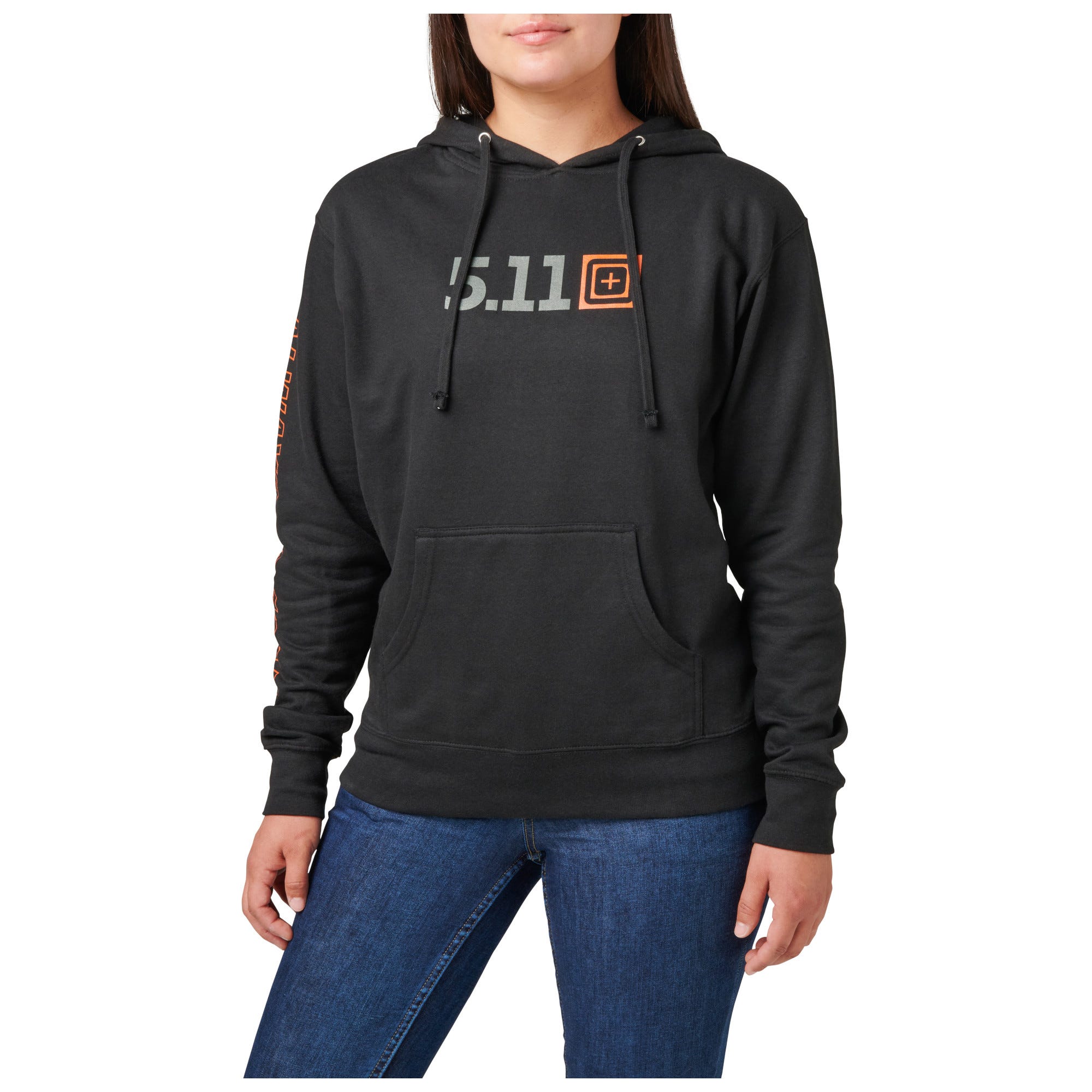 Women's 5.11 Logo Hoodie i Black med tydlig 5.11-branding