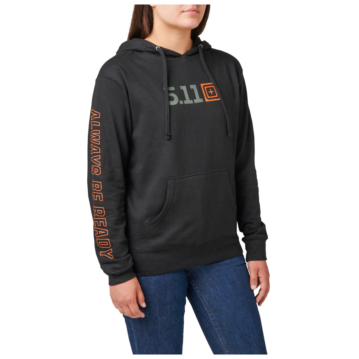 Women's 5.11 Logo Hoodie i Black med tydlig 5.11-branding