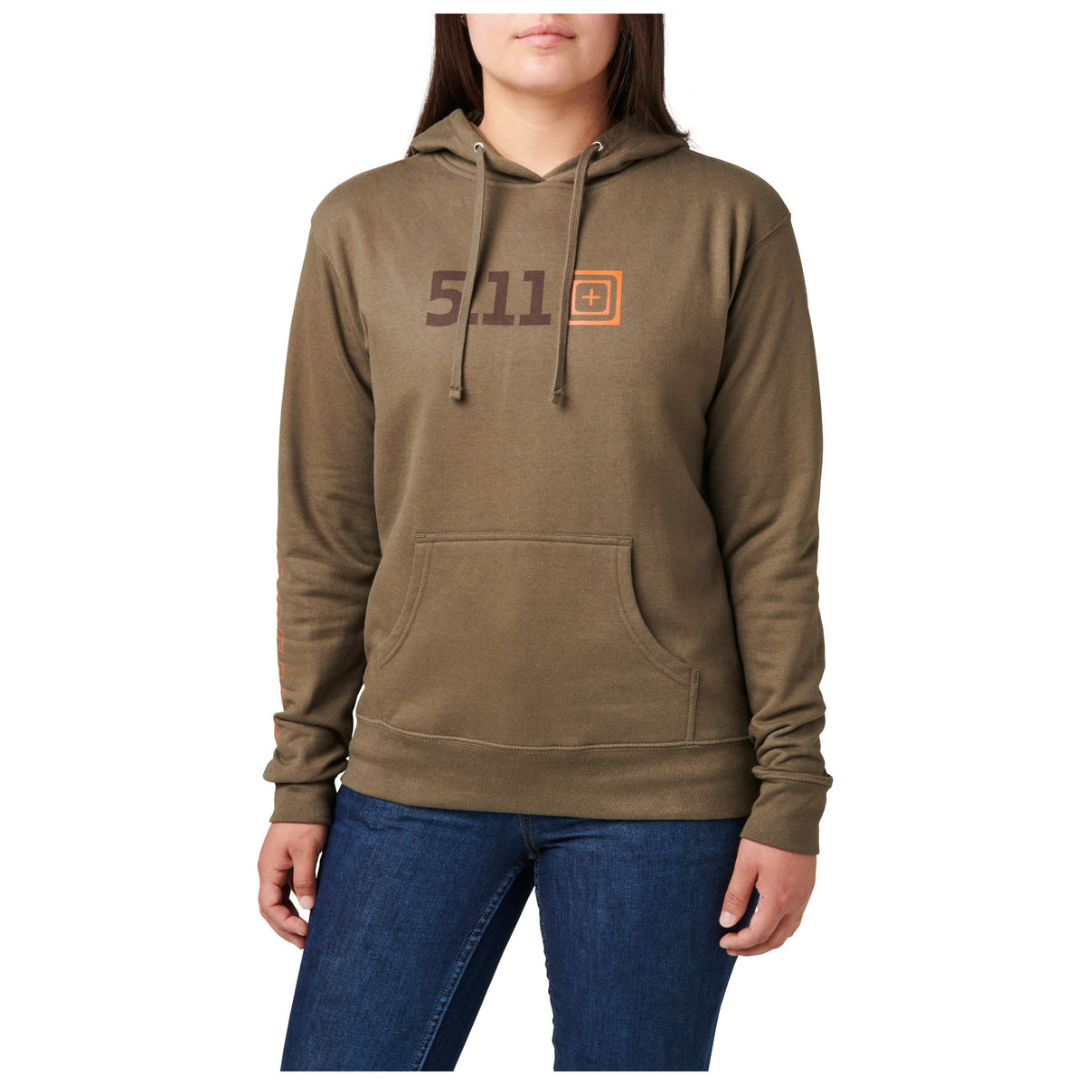 Women's 5.11 Logo Hoodie i Ranger Green med tydlig 5.11-branding